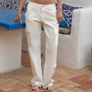 Zara Straight Leg Cotton Cargo Pants